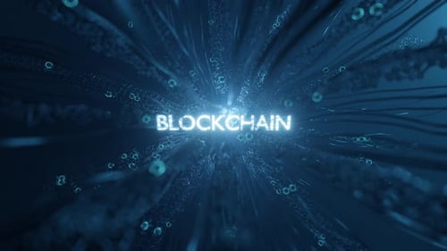 Futuristic Blockchain Data Network Tunnel Title Animation