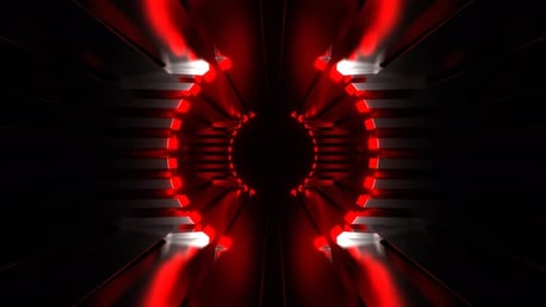 Red Neon Ellipsed Tunnel Background Vj Loop In 4K