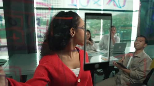 Team Brainstorming Ideas in Modern Office