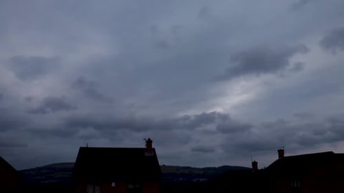 Stormy Timelapse of Welsh Skyline During Building of Summer Storm.