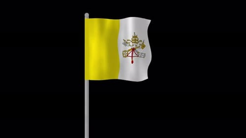 Waving Vatican City Flag Animation