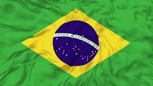 Realistic Brazil Flag Waving Background Animation