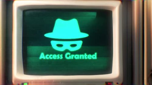 Access Granted On Computer Screen And Hacking Background