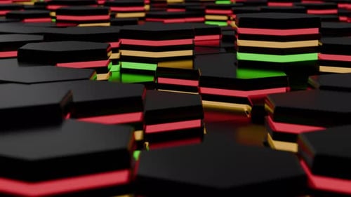 Stacked Hexagons Rising And Falling For Abstract Text Background