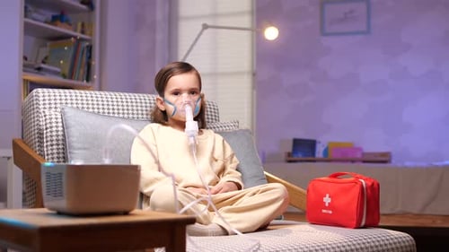 Child Receives Nebulizer Treatment at Home
