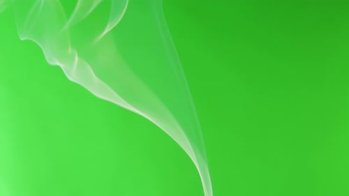Smoke Jet on Green Chroma Key Background