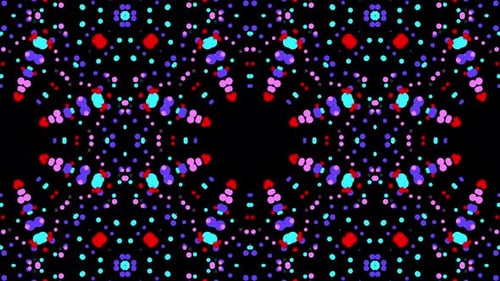 ANIMATION 3D EN FORME DE MANDALA EN DEMI-CERCLE, couleur néon et rose. CANAL ALPHA TRANSPARENT. Transmission 4K parfaite