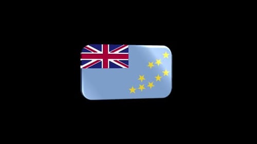 Animated 3D Tuvalu Flag Icon