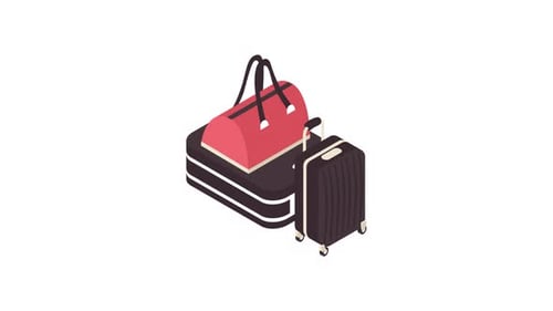 Isometric Travel Luggage Animation Set
