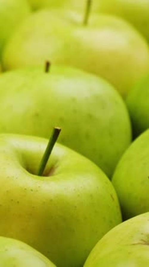 Vertical Screen Fresh Green Apples