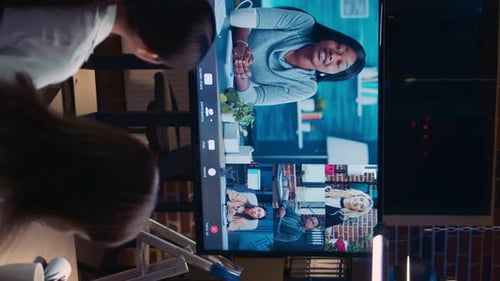 Business Team Having a Video Conference Call