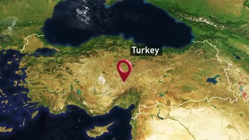 Turkey Country Zoom from Space