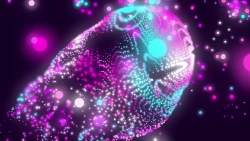 Magic Fluid Sphere Particles glow dust abstract background
