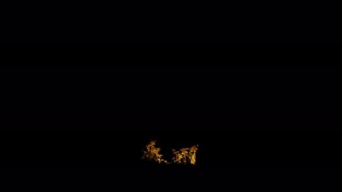 Burn Sammlung: Ein Feuer brodelt an einer kleinen Fensterfront auf schwarzem Hintergrund in 4K mit 120 Bildern pro Sekunde