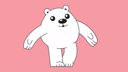Cute Cartoon White Bear Dancing Loop Animation