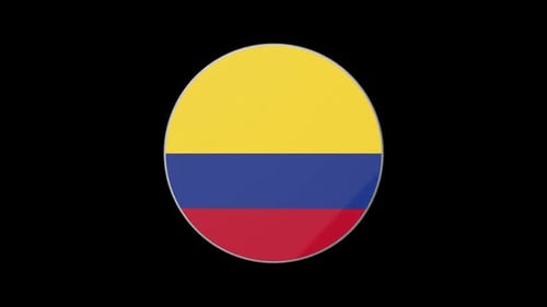 3D Rotating Colombian Flag Emblem Animation