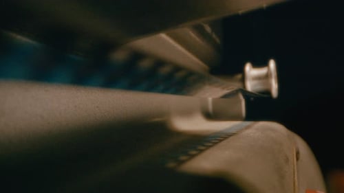 Filmstrip In Motion On Classic Analog Projector