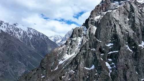 Snow Capped Mountain Peaks in Remote Wilderness Area