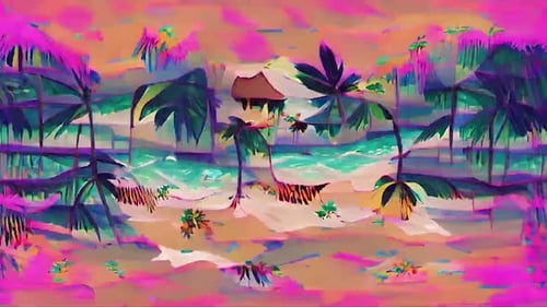 Kaleidoscopic Beach Animation Background Video