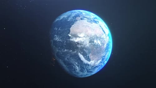 Realistic Earth Globe Rotation Animation from Outer Space