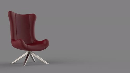 Elegant Red Armchair 360 Degree Product Rotation Animation