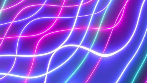 Abstract Flowing abstract neon lines. Loop animation background