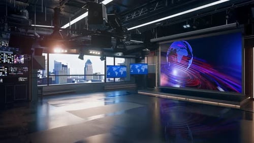 3D Virtual News Studio Ac Background Loop 16