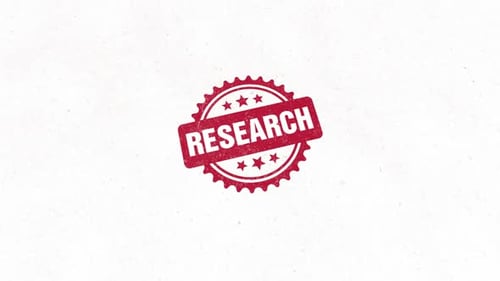 Research Text Grunge Stamp Reveal