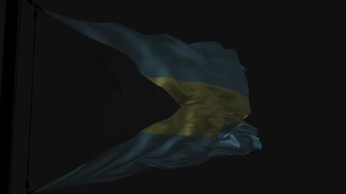 Bahamas Flag With Black Background