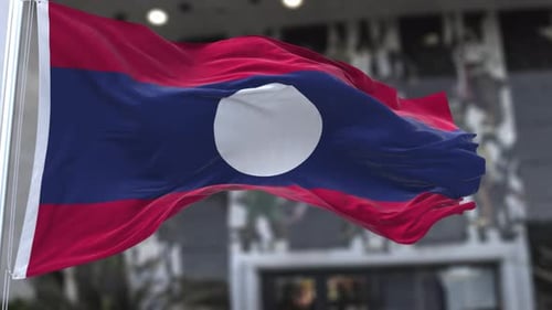 Waving Laos Flag Animation for National, Corporate, and International Projects