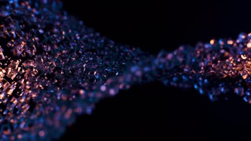 Abstract Flowing Cubes Particle Wave Background Animation