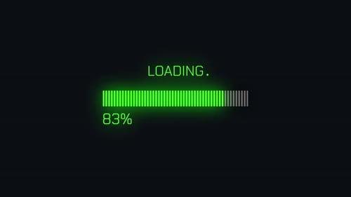 Neon Green Digital Loading Bar Progress Animation