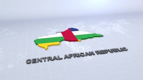 Central African Republic 3D Map Flag Animation
