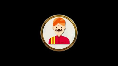 Diwali Indian Man Circle Icon