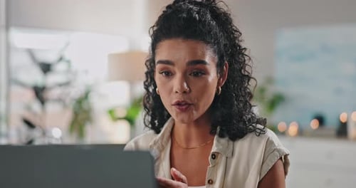 Young Woman Participating in an Online Video Call