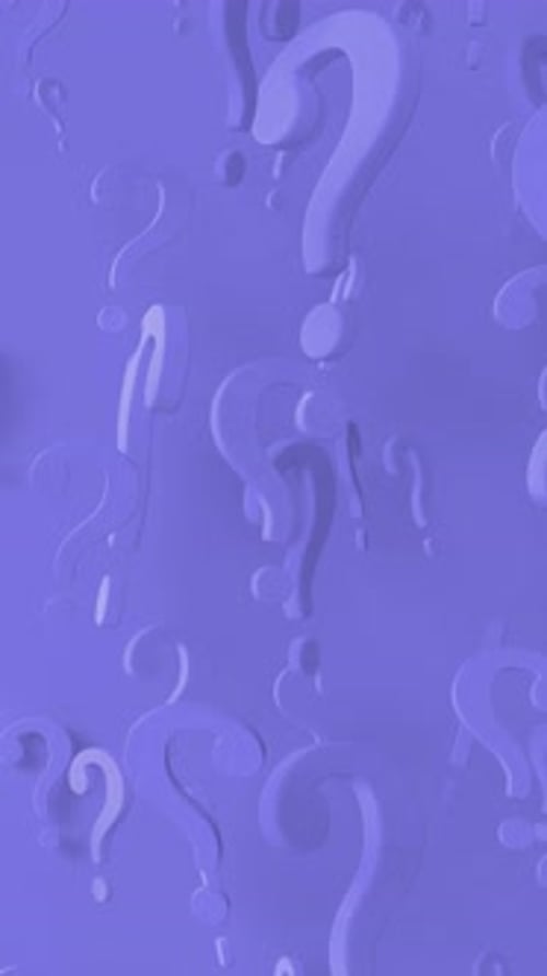 Loop de ponto de interrogação azul giratório Animação geométrica abstrata Render Loop Vídeo vertical