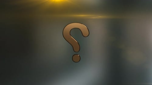 Shining Golden 3D Question Mark Reveal Animation