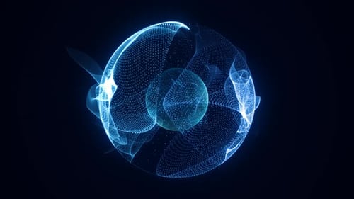 Futuristic Glowing Particle Energy Sphere Animation