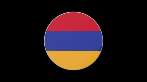 Animated 3D Armenia Flag Emblem Spinning Loop