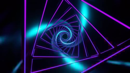 Purple And Cyan Glowing Spiral Tunnel Background Vj Loop In 4K