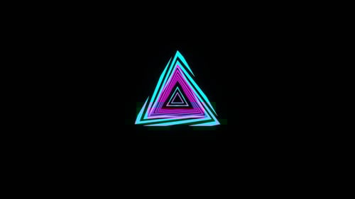 Cyan And Pink Curved Triangle Background Vj Loop In HD