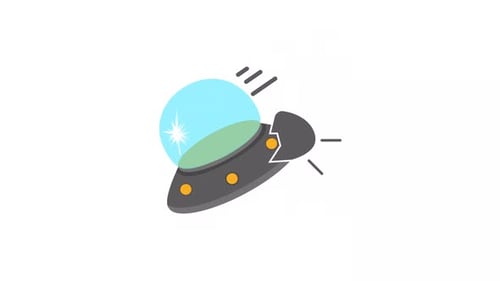 Animated Flat Design UFO Icon Animation