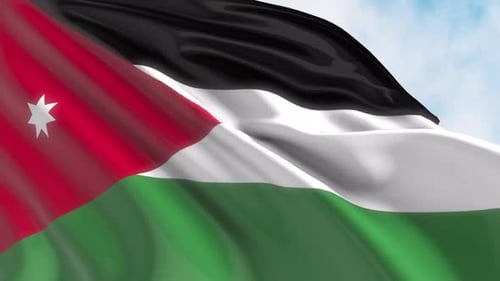 Realistic Waving Jordan Flag Loop Animation