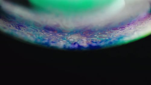 Abstract Colorful Paint Oil on the Surface of a Soap Bubble