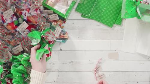 Festive Christmas Fudge Being Assembled for Gifting