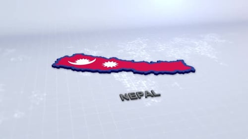 Modern 3D Animated Map of Nepal with Flag Reveal