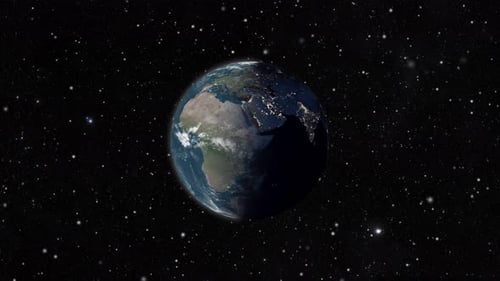 the earth rotates day and night from space