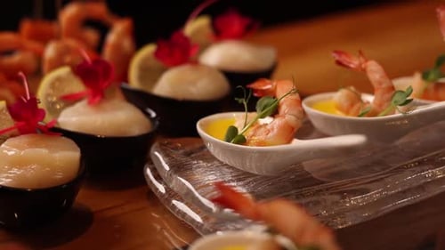 delicious seafood dishes in the Japanese restaurant