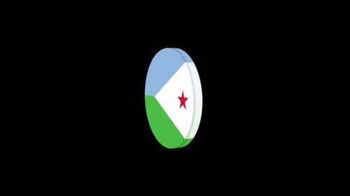 Animated Spinning Circular Flag of Djibouti for National Identity