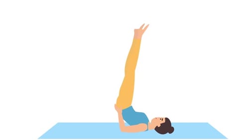 Woman Performing Yoga Pose in Flat Design Animation